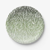 Green Zebra Print Ombre Pappteller (Vorderseite)