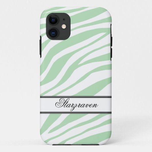Green Zebra Print personalisiert iPhone 5 Fall Case-Mate iPhone Hülle (Rückseite)