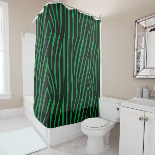 Green Zebra Stripes Duschvorhang (Beispiel)