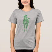 Green Zebra | Zeige deine Streifen! Personalisierb Tri-Blend Shirt (Vorderseite)