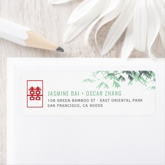 Green Zen Bamboo Verlasse chinesische Hochzeitsadr (Insitu)