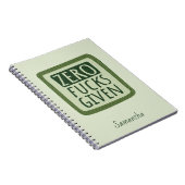 Green Zero F*s erhalten Spiral-Notebook Notizblock (Rechte Seite)