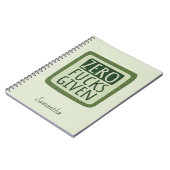 Green Zero F*s erhalten Spiral-Notebook Notizblock (Linke Seite)