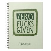 Green Zero F*s erhalten Spiral-Notebook Notizblock (Vorderseite)