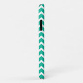 Green Zickzack Blue Monogram Case-Mate iPhone Hülle (Hinten/Rechts)