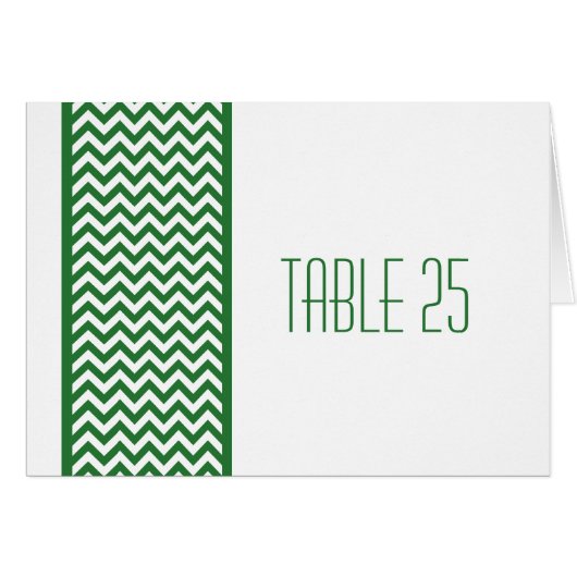 Green Zickzack Border Tischnummer Card (Vorderseite (Horizontal))
