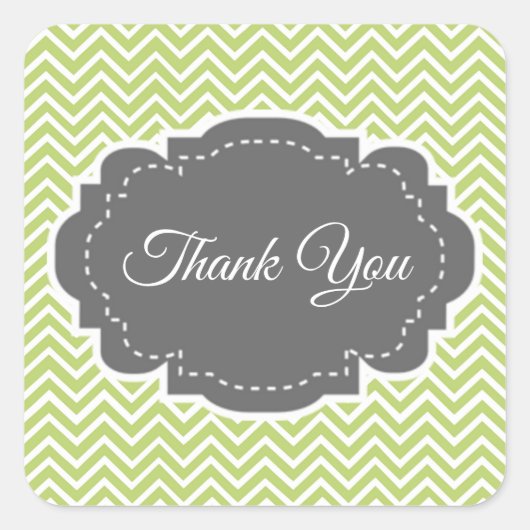 Green Zickzack Danke, Aufkleber (Vorderseite)