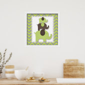 Green Zickzack Elephant Kinderzimmer Wall Art Poster (Küche)