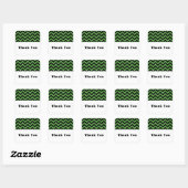 Green Zickzack Glitzer Danke Stickers (Blatt)