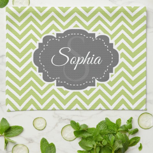 Green Zickzack Kitetücher Geschirrtuch (Gefaltet)