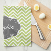 Green Zickzack Kitetücher Geschirrtuch (Viertel Falte)