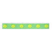Green Zickzack Pattern Tennis Ball Party Ribbon Satinband (Vorderseite)