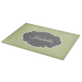 Green Zickzack Personalisiert Cutting Board Schneidebrett (Ecke)