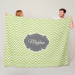 Green Zickzack Personalisiert Fleece Blanket