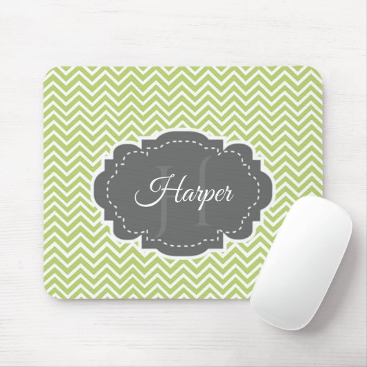 Green Zickzack Personalisiert Mouse Pad Mousepad (Mit Mouse)