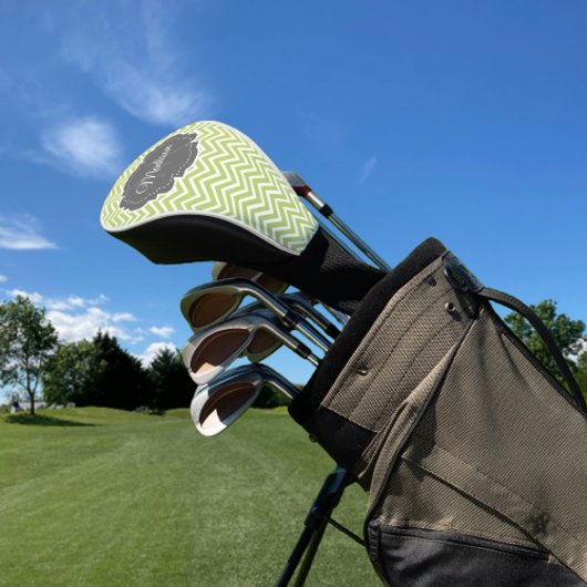 Green Zickzack Personalisierter Golf Head Cover Headcover