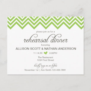 Green Zickzack Probe Dinner einladen Postkarte