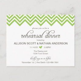 Green Zickzack Probe Dinner einladen Postkarte