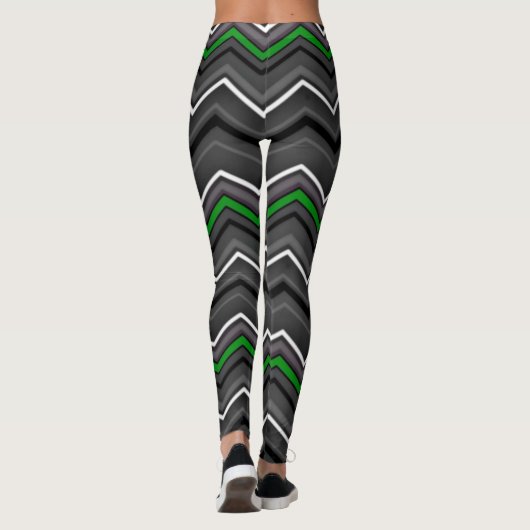Green Zig Zag mit Ribbon...C Diff Leggings (Rückseite)