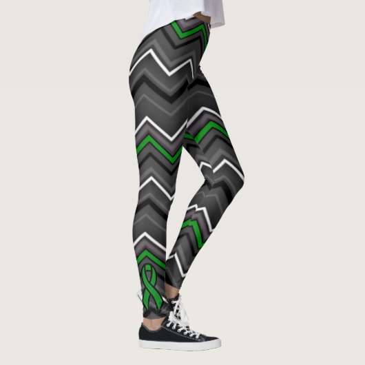 Green Zig Zag mit Ribbon...C Diff Leggings (Rechts)