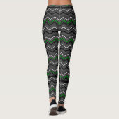 Green Zig Zag mit schwarzem Striping..C Diff Leggings (Rückseite)