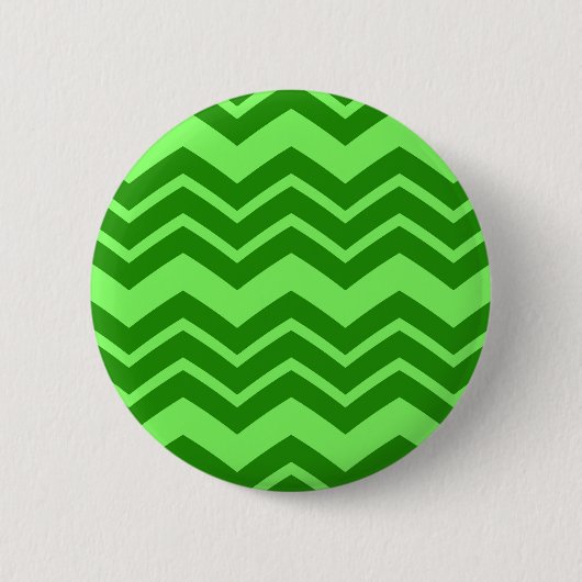 Green Zig Zag Zickzack Muster Button (Vorderseite)
