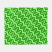 Green Zig Zag Zickzack Muster Fleecedecke (Vorderseite (Horizontal))