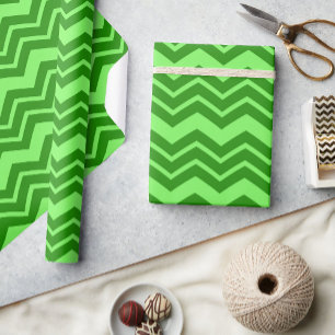 Green Zig Zag Zickzack Muster Geschenkpapier