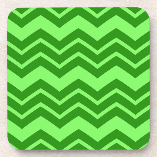 Green Zig Zag Zickzack Muster Getränkeuntersetzer (Vorderseite)