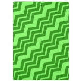 Green Zig Zag Zickzack Muster Klemmbrett (Rückseite)