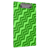Green Zig Zag Zickzack Muster Klemmbrett (Rechts)