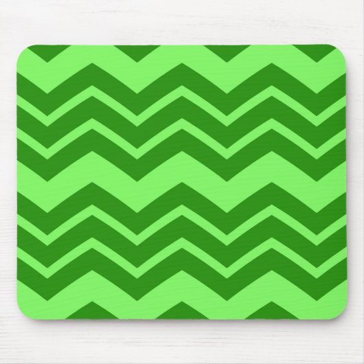 Green Zig Zag Zickzack Muster Mousepad (Vorne)