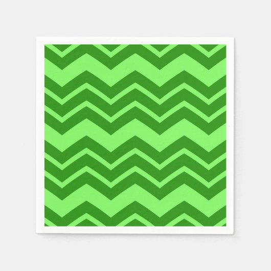 Green Zig Zag Zickzack Muster Serviette (Vorderseite)