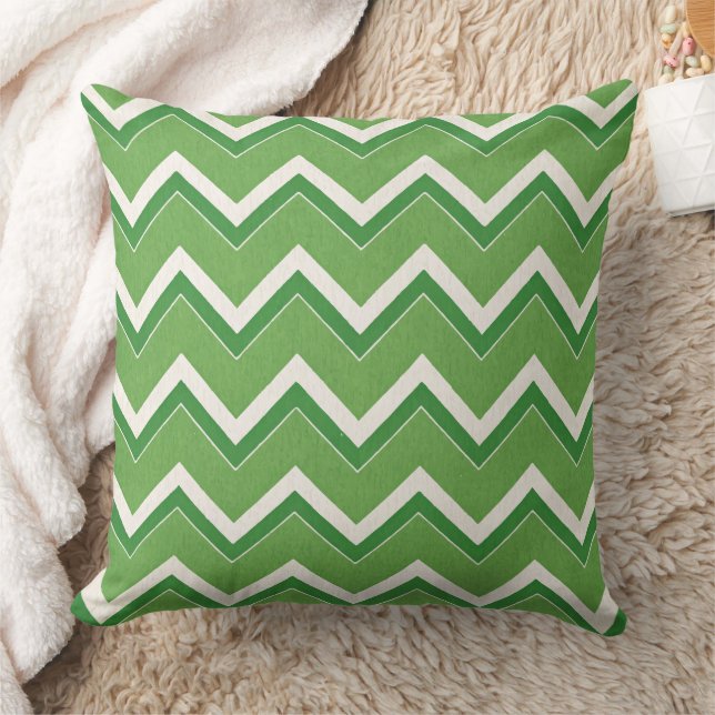 Green Zig Zag Zickzack Muster St. Patrick's Day Kissen (Decke)