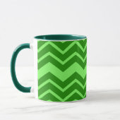 Green Zig Zag Zickzack Muster Tasse (Links)