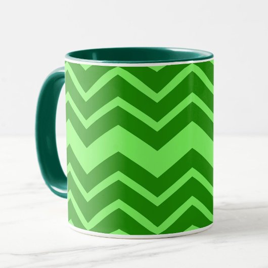 Green Zig Zag Zickzack Muster Tasse