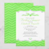 Green Zigzag Bridal Dusche Einladungen (Vorne/Hinten)