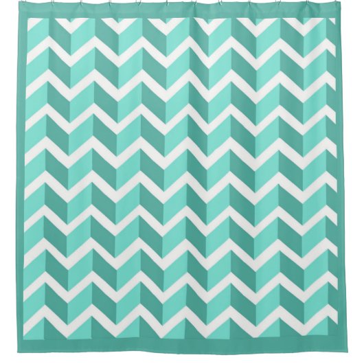 Green ZigZag Duschvorhang (Vorderseite)