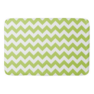 Green Zigzag, grün Zickzack, geometrisches Muster Badematte