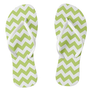 Green Zigzag, grün Zickzack, geometrisches Muster Badesandalen