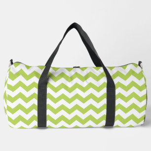 Green Zigzag, grün Zickzack, geometrisches Muster Duffle Bag