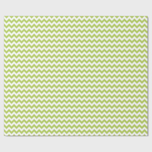 Green Zigzag, grün Zickzack, geometrisches Muster Geschenkpapier (Flach)