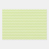 Green Zigzag, grün Zickzack, geometrisches Muster Geschenkpapier Set (Vorderseite 2)