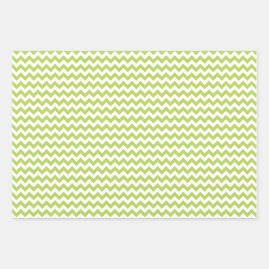 Green Zigzag, grün Zickzack, geometrisches Muster Geschenkpapier Set (Vorderseite)