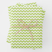 Green Zigzag, grün Zickzack, geometrisches Muster Geschenkpapier Set (Beispiel)