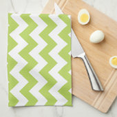 Green Zigzag, grün Zickzack, geometrisches Muster Geschirrtuch (Viertel Falte)