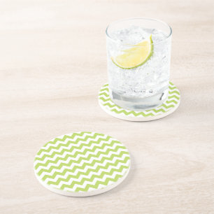 Green Zigzag, grün Zickzack, geometrisches Muster Getränkeuntersetzer