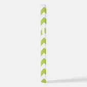 Green Zigzag, grün Zickzack, geometrisches Muster iPhone Hülle (Rechte Seite)