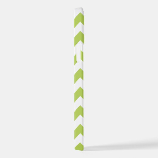 Green Zigzag, grün Zickzack, geometrisches Muster iPhone Hülle (Rechte Seite)