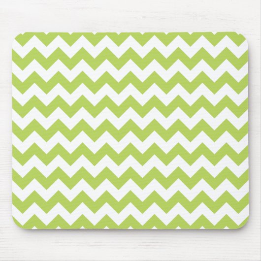Green Zigzag, grün Zickzack, geometrisches Muster Mousepad (Vorne)
